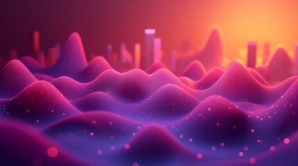 Fiery digital waves with glowing orange particles create a dynamic and vibrant abstract landscape