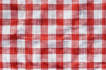 Iconic red and white checkered fabric, symbolizing traditional picnic blankets..
