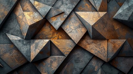 Craft a visually compelling scene showcasing geometric patterns and textured surfaces