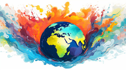 Obraz na płótnie Canvas Abstract globe with focus on Africa and Europe illustration 