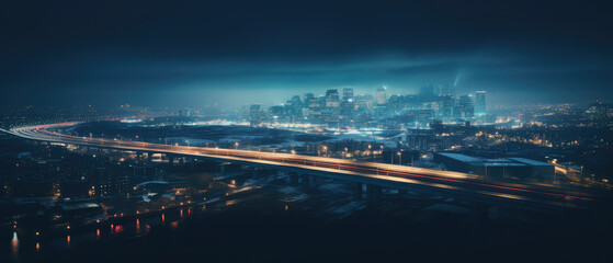 Urban Velocity: City Nightscape with Dynamic Lights