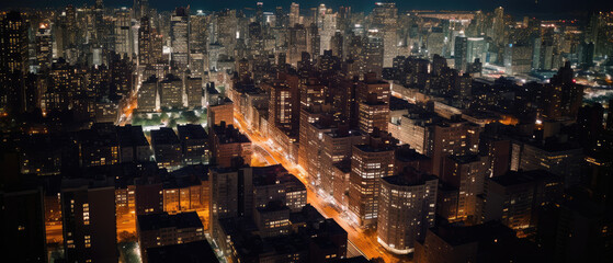 Urban Nights: City Lights and Skyline at Dusk