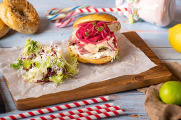 sandwich with cheese and vegetables