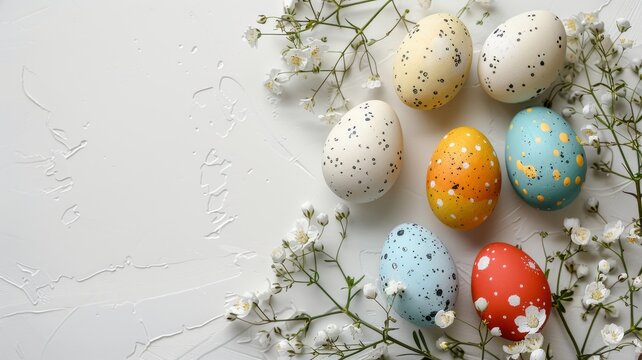 easter eggs and flowers