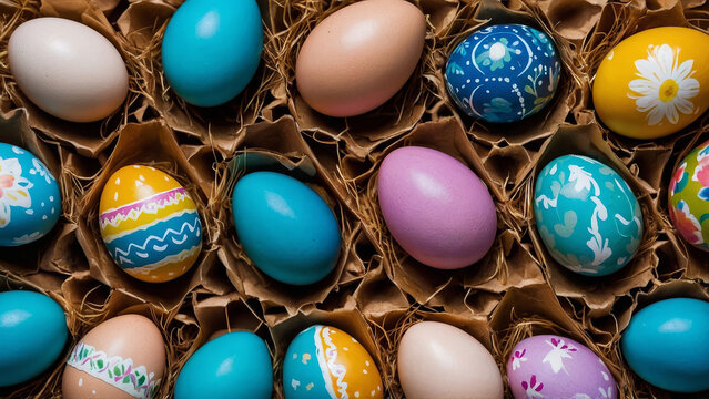 Easter eggs in a basket