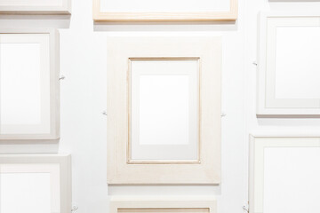 Picture frame mockup, gallery wall, transparent design