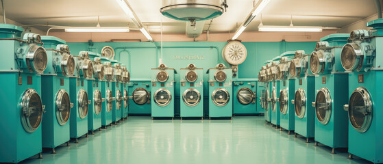 Retro Laundromat Aesthetic: Clean and Classic