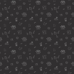 Cute Pirate elements Seamless Pattern. Cartoon items Pirate and objects. background. Vector illustration