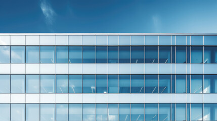 Modern Corporate Office Building Under Blue Sky