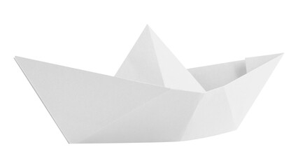 Boat origami png sticker, white paper craft image on transparent background