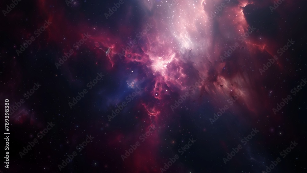 Wall mural blue purple deep space galaxy nebula. cinematic celestial background depicting astrology and space e