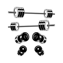 Barbell Dumbbell Weight Vector Set