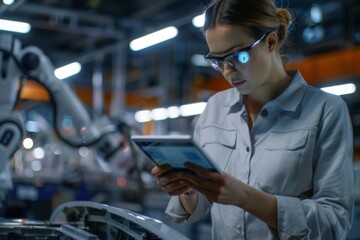 Precision Engineering: Female Technician in Automotive Assembly