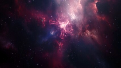 Blue Purple Deep Space Galaxy Nebula. Cinematic celestial background depicting astrology and space exploration. Cosmic fictional 3D illustration backdrop.