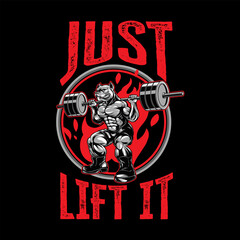 Bodybuilder Pitbull Gym Just Lift It