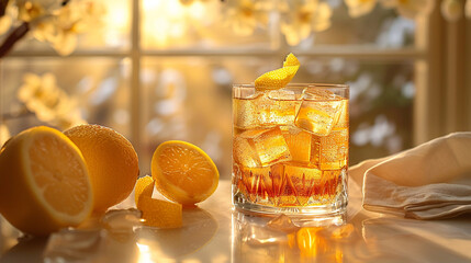 Vesper cocktail on the table 