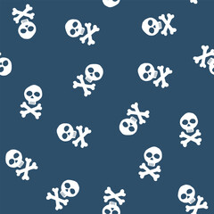 Skull and bones Seamless Pattern. Cartoon Pirate elements and objects. background. Vector illustration