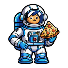 Astronaut, pizza, space
