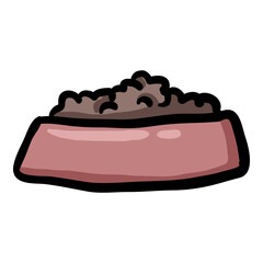Bowl with Dog Food - Doodle Icon