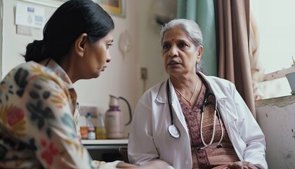 Obraz premium Compassionate Indian Doctor Consulting: Medical Care and
