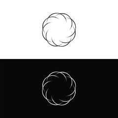 Black and white unique circle logo design . Circle illustration vector logo