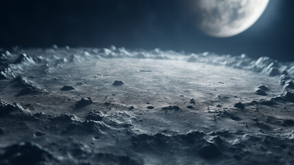 3D scene picture of a huge crater on a desolate alien wilderness	 - obrazy, fototapety, plakaty