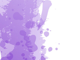 Vector Brush Stroke. Abstract Fluid Splash. Watercolor Textured Background.  Sale Banner Brushstroke. Gradient Paintbrush. Isolated Splash on White Backdrop. Violet Purple
