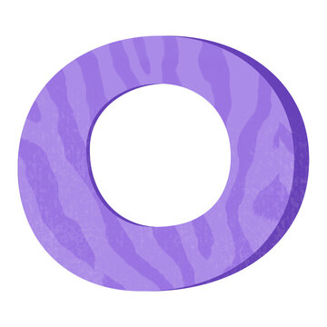 Letter O png in purple alphabet, transparent background