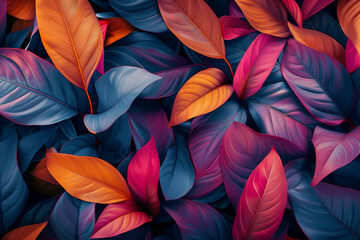 Vivid leafy panorama. Abstract wallpaper background