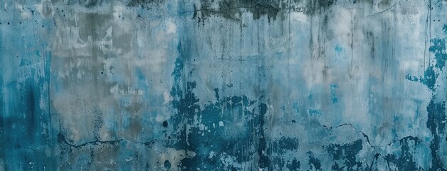 Grunge Blue Wall with Textured Surface - obrazy, fototapety, plakaty