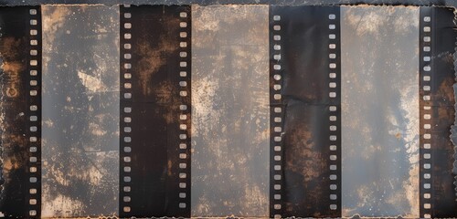 Grunge Vintage Film Strips on Textured Background - obrazy, fototapety, plakaty