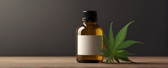 Cosmetic Products made from Hemp leaf extract and Cannabis oil - Face Serum, Massage Oil, Natural Soap, Hair Oil, Lip Balm and Hemp Leaves on a white background.