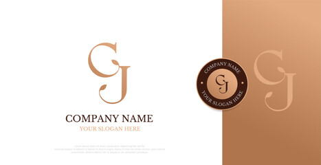 Initial CJ Logo Design Vector 