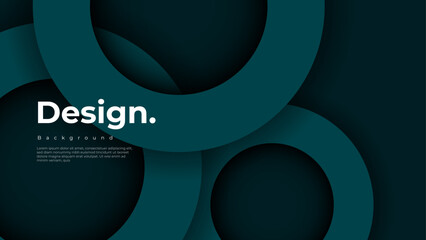 Abstract Dark Green Background with Circle Shapes Composition. Vector Illustration