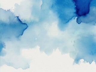 Abstract watercolor background. Blue and white colors. Digital art painting. - 789413362