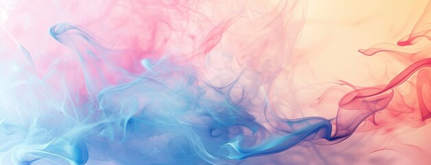 Abstract Vivid Smoke Swirls on Pastel Background