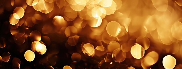 Warm Golden Bokeh Lights for Elegant Background