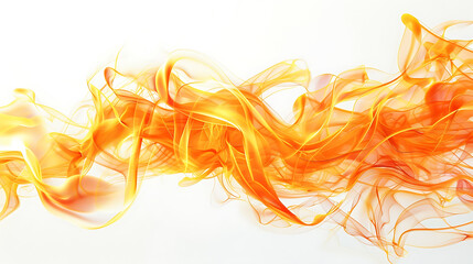 Bright And Dynamic Flames On A White Background