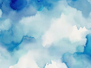 Abstract watercolor background. Blue watercolor background. Hand-drawn illustration. - 789414348