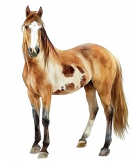 Obraz na płótnie Canvas Horse hand drawn watercolor. paint art illustration