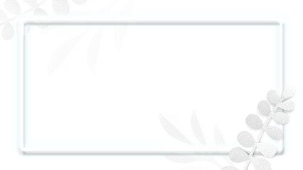 Fototapeta premium Leaf patterned white neon frame transparent png