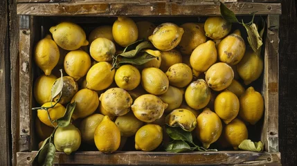 Fotobehang A Crate Full of Lemons © MP Studio