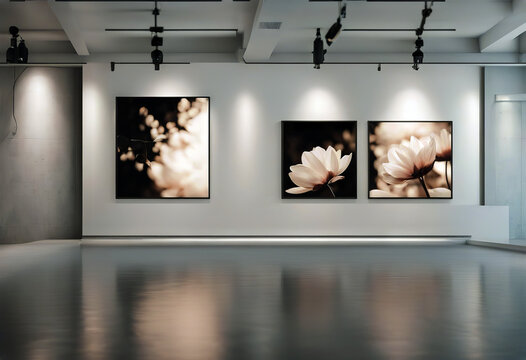 gallery canvas wall White exhibit exhibition exposition modern museum advertising art artwork background border board blank creativity decoration design display empty frame hall