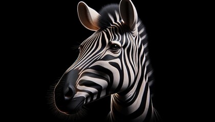 Zebra Close Up Portrait. Wild Amazing Beautiful Zebra Mascot Animal Isolated on Background. Realistic Cute Character Illustration. Nature, Ecology, Wildlife Creature Care and Safe Concept. 