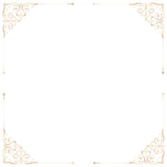 Gold border element transparent png