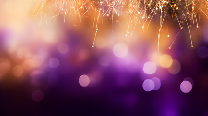 Colorful firework with bokeh background. new year celebration, abstract holiday background.