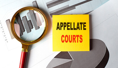 APPELLATE COURTS text on sticky on chart background