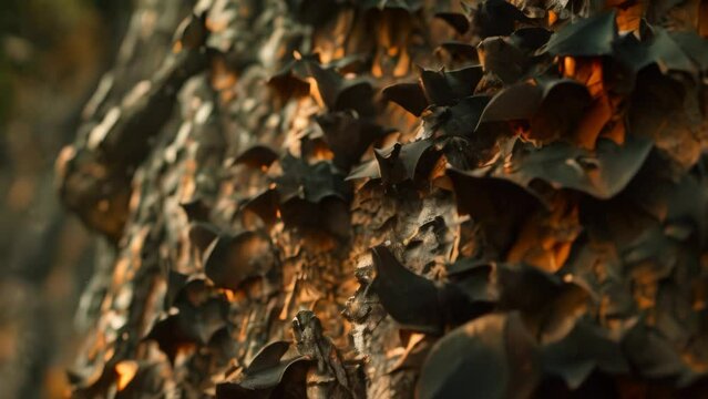 bats in a scary old tree. 4k video animation