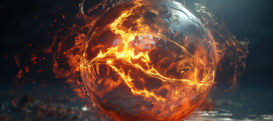 fireball energy, elemental 158 - obrazy, fototapety, plakaty