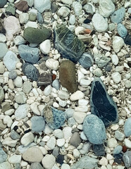 Beach stones as a natural background.